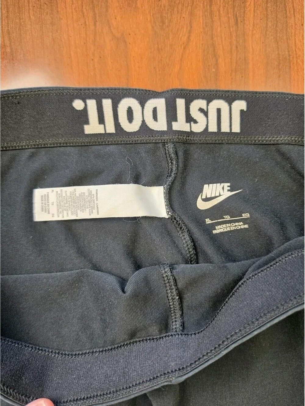 Nike Womens XL Black Just Do It Leggings Athletic Athleisure Workout Activewear